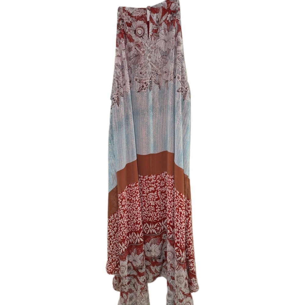 Y2K Asymmetric Boho Babydoll Maxi Slip Dress XL Floral Retro Fairy Beachy 90s